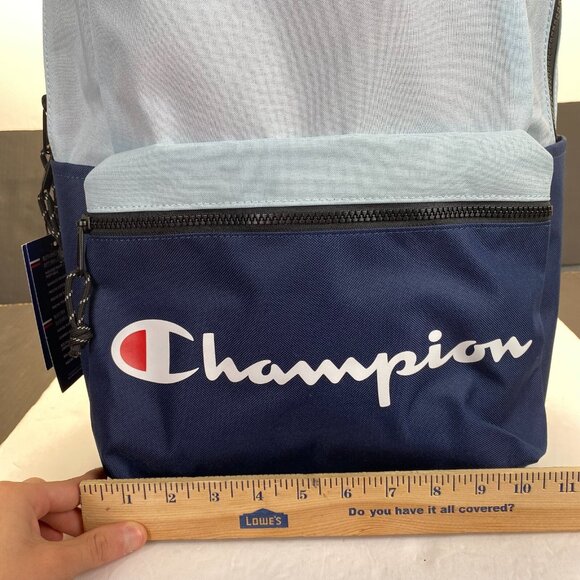 Champion 15” Backpack Navy Blue cript Logo,Laptop Sleeve,Padded Straps New - Picture 5 of 16